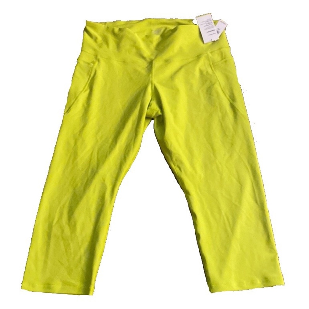 NWT Old Navy Powersoft Active Cropped Leggings- Electric Green/Yellow - Size 2X
